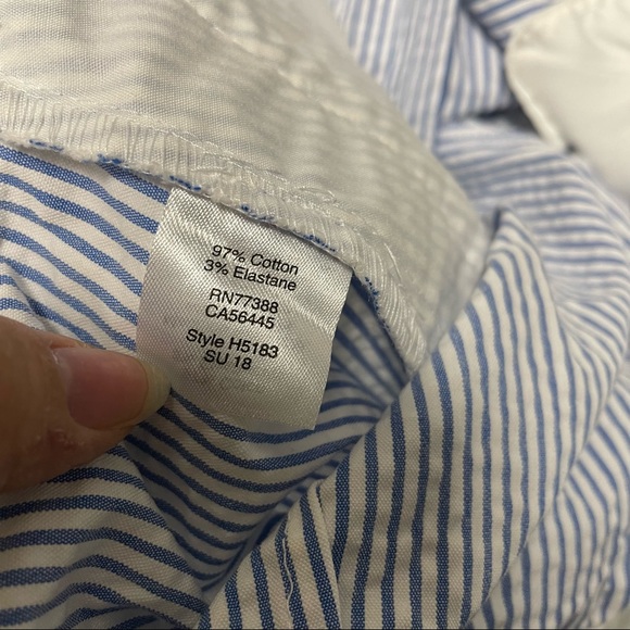 J. Crew Seersucker Striped Ruffle Shorts, blue and white stripes - Picture 5 of 14